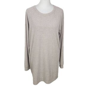 Bobi Cream Ribbed Knit Tunic NWT Size Small Revolve Cream Long Top